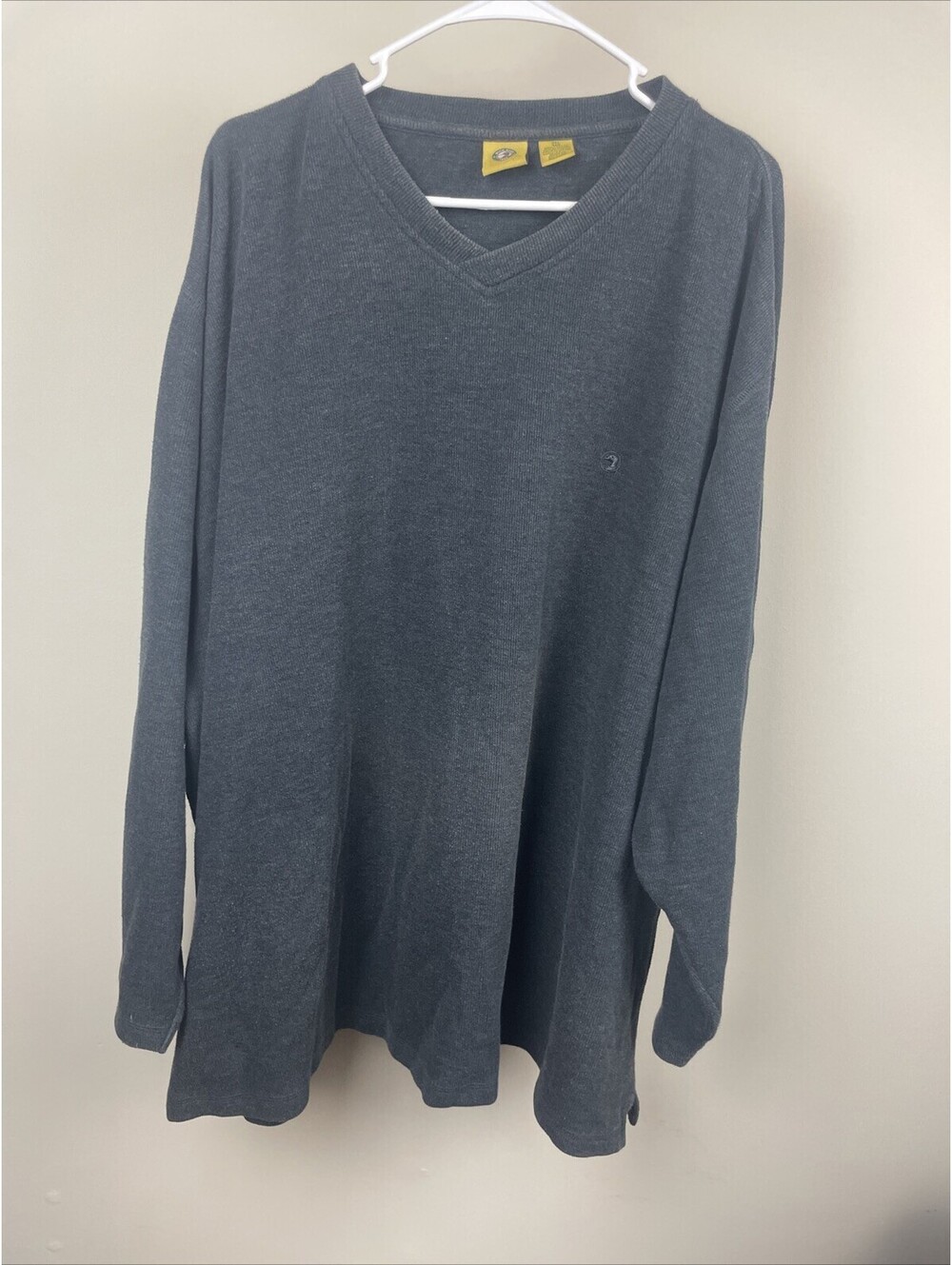 Duck Head Sweater Mens Large Green Knit Pullover V-Neck Long Sleeve Classic Logo